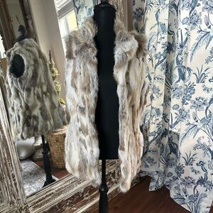 Modern Cream and Brown Fur Vest